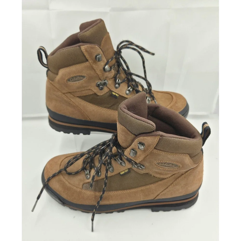 Cabelas Mens 9.5 EE Gore-Tex Waterproof Suede Hiking Boots Brown 81-2388 Wide